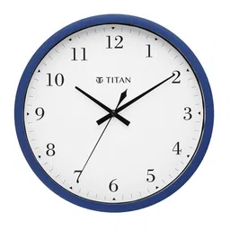 Titan Blue & White Solid Contemporary Analogue Wall Clock-15