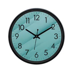 Aura Green & Black Textured Round Analogue Wall Clock-33
