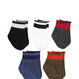 BAESD Infants Pack Of 5 Patterned Cotton Ankle-Length Socks-2