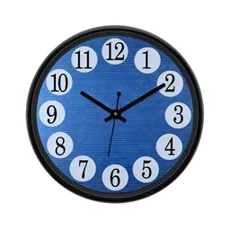 Aura Blue & White Textured Analogue Wall Clock-53