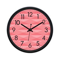 Aura Pink & Black Textured Round Analogue Wall Clock-13