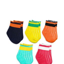 BAESD Infants Pack Of 5 Striped Cotton Ankle Length Socks-15