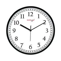 RANDOM White & Black Contemporary Round Wall Clock-image-8