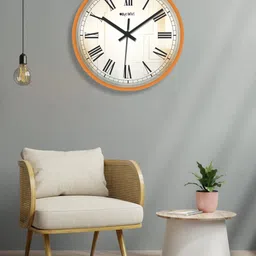 OLIVE TREE Orange & White Printed Analogue Contemporary Wall Clock-image-94