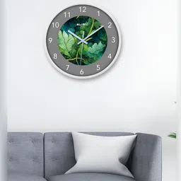 OLIVE TREE White & Green Printed Contemporary Round Wall Clock-image-56