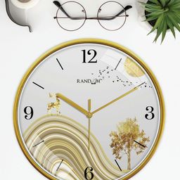 RANDOM White & Green Printed Contemporary Wall Clock-picture-12