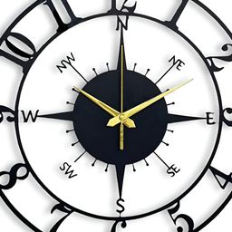 Arabs Decor Black and GoldToned Textured Contemporary Analogue Wall Clock-43