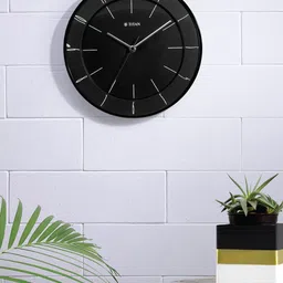 Titan Black Solid Contemporary Analogue Wall Clock-18