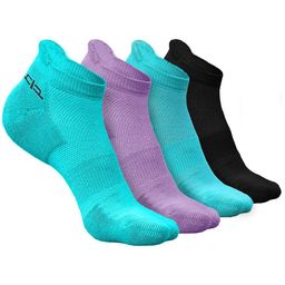 Heelium Women Pack Of 4 Self-Design Breathable Padded Base Ankle-Length Sports Socks-54