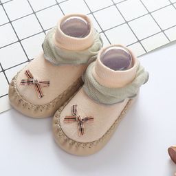 SYGA Kids Lace Bow Pattern Non Slip Booties-44