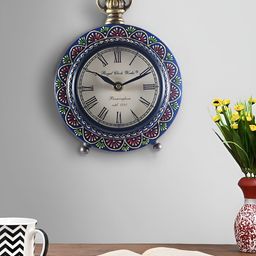 Aura Blue Rounded Contemporary Wall Clock-image-6
