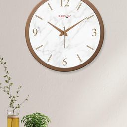 RANDOM Copper-Toned & Cream-Coloured Analogue Contemporary Round Wall Clock-picture-49