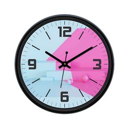 Aura Blue & Pink Textured Round Analogue Wall Clock-31