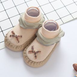 SYGA Kids Lace Bow Pattern Non Slip Booties-image-10