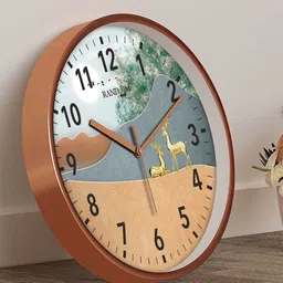 RANDOM Grey & Brown Colourblocked Contemporary Wall Clock-image-59