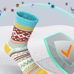 EL REGALO Pack Of 5 Patterned Antibacterial Calf-Length Socks-picture-38