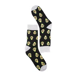 The Tie Hub Patterned Combed Cotton Calf-Length Socks-image-47