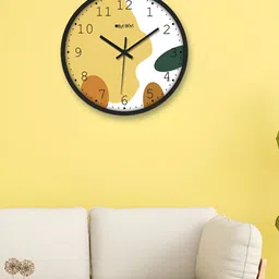 OLIVE TREE Black & Yellow Contemporary Wall Clock-37