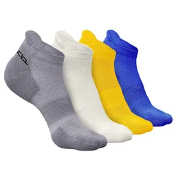 Heelium Men Pack Of 4 Patterned Odour-Free Padded Base Anti-bacterial Ankle-Length Socks-image-87