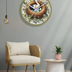 OLIVE TREE Green & White Printed Analogue Contemporary Wall Clock-image-8