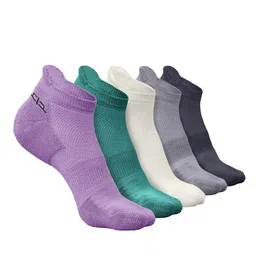 Heelium Men Pack Of 5 Self-Design Breathable Padded Base Ankle-Length Sports Socks-image-53