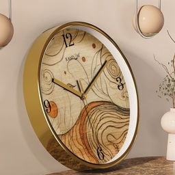 RANDOM Beige & Brown Printed Contemporary Wall Clock-21