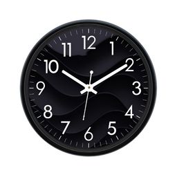 Aura Black & White Textured Analogue Wall Clock-16