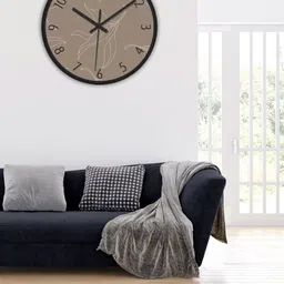 OLIVE TREE Black & Brown Printed Analogue Contemporary Wall Clock-image-66