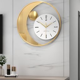 The Art House White & Gold-Toned Textured Analogue Contemporary Wall Clock-picture-2