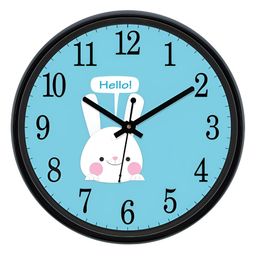 Aura Blue & White Textured Round Analogue Wall Clock-30