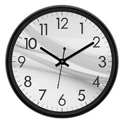 Aura Grey & Black Textured Analogue Wall Clock-25