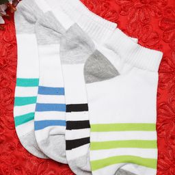 MUTAQINOTI Men Assorted Pack of 4 Solid Rich Cotton Ankle Length Antimicrobial Socks-image-13