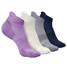 Heelium Men Pack Of 4 Self-Design Breathable Padded Base Ankle-Length Sports Socks-7