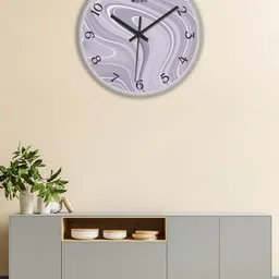 OLIVE TREE White & Lavender Printed Analogue Contemporary Wall Clock-image-80