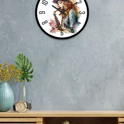 OLIVE TREE Black & White Printed Analogue Contemporary Wall Clock-image-84