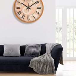 OLIVE TREE Orange Printed Analogue Contemporary Wall Clock-image-4