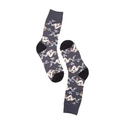 The Tie Hub Men Sleepy Sloths Patterned Calf-Length Socks-image-45