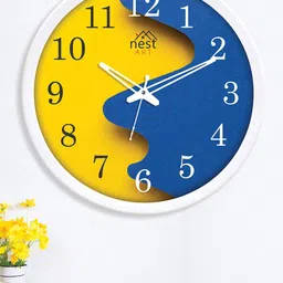 nest ART Yellow & Blue Colourblocked Contemporary Wall Clock-35
