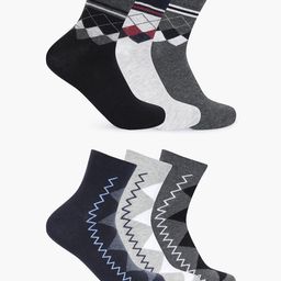 Mast & Harbour Unisex Pack Of 6 Patterned Above Ankle Socks-45