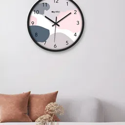 OLIVE TREE Black & White Textured Contemporary Wall Clock-11