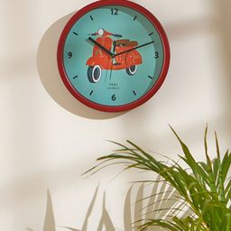 TEAL BY CHUMBAK Blue & Red Printed Analogue Vintage Wall Clock-15