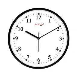 RANDOM White & Black Contemporary Round Wall Clock-image-69