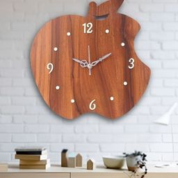 FASTQT Brown & White Textured Wooden Contemporary Wall Clock-image-13