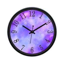 Aura Purple & Black Textured Round Analogue Wall Clock-17