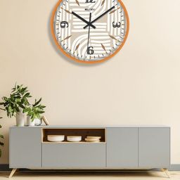 OLIVE TREE Orange & White Printed Analogue Contemporary Wall Clock-image-95