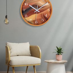 OLIVE TREE Orange & White Printed Analogue Contemporary Wall Clock-image-90