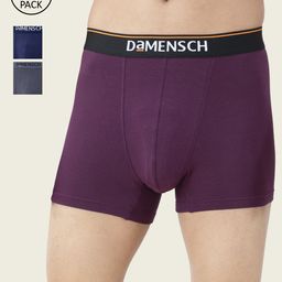 DAMENSCH Pack Of 3 Men Solid Deo-Cotton Anti-Bacterial Moisture-Free Trunk-1