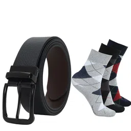 CRUSSET Men Belt & Socks Combo Accessory Gift Set-image-29