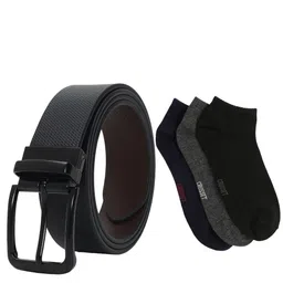 CRUSSET Men Belt & Socks Combo Accessory Gift Set-image-98
