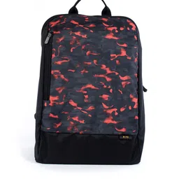 QIPS Unisex Red & Black Camouflage Printed Backpack-35